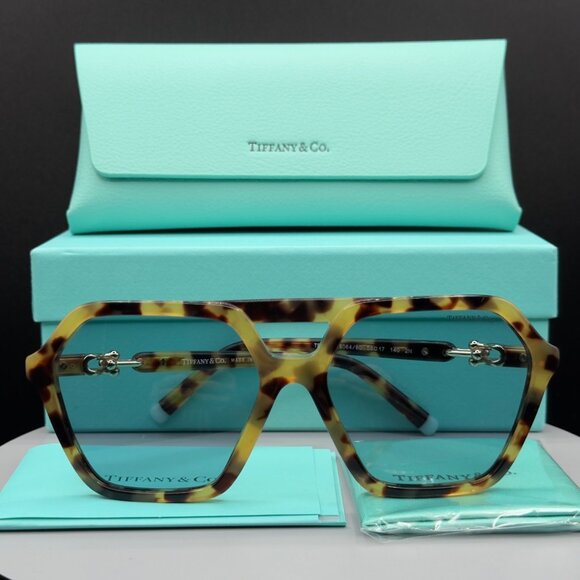 Tiffany Accessories - Tiffany TF 4198 80640 Yellow Havana Sunglasses Light Blue Lens 58 17 140 READ